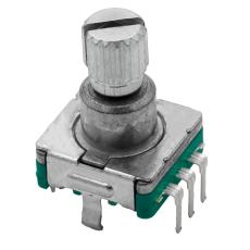 Rotationsenkoder 15p/v med tryckknapp @ electrokit