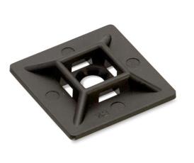 Holder for cable tie max 3.6mm self-adhesive/screw black @ electrokit