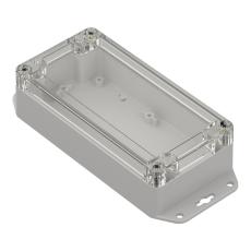 Enclosure 160x80x45mm clear lid ABS IP65 @ electrokit