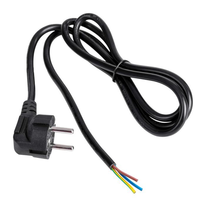 Power cord CEE7/7 to open end 1.5m black @ electrokit (2 of 2)