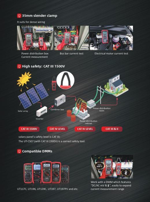 Strömtång AC/DC 1000A Solar Pro PV UT-CS07 @ electrokit (9 av 10)