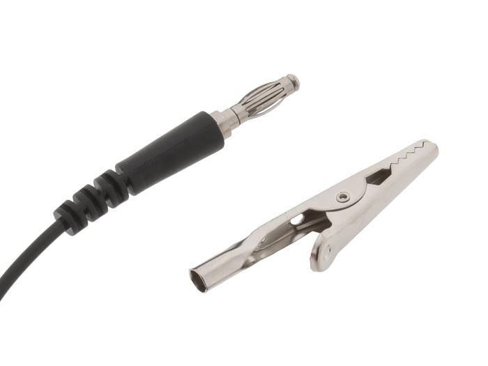 Jordkabel ESD-knapp hona till krokodil 1Mohm 1.8m @ electrokit (2 av 2)