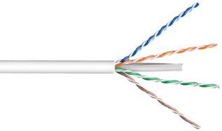 Installation cable Cat6 U/UTP CCA solid white /m @ electrokit