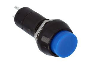 Push button ø12mm 1-p off-(on) blue @ electrokit