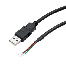 USB-A 5V power + data USB2.0 - open end 1m @ electrokit