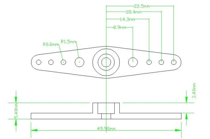 Servoarm dubbel 50mm @ electrokit (2 av 2)