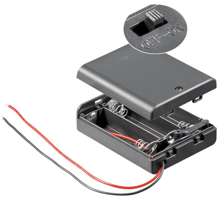 Batterihållare 3x AA box brytare kabelanslutning @ electrokit (1 av 1)