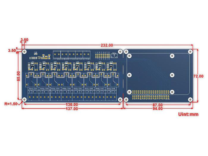 8x Reläkort för Raspberry Pi DIN-skena @ electrokit (7 av 7)