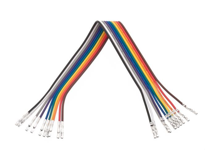 Flatkabel med dupont-terminaler 10-pol hona-hona 150mm @ electrokit (1 av 4)