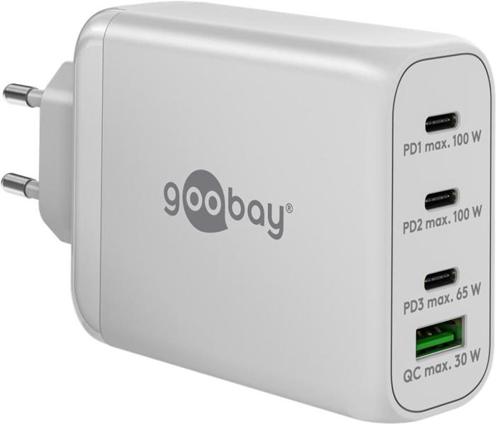 USB-C PD multiport GaN laddare 100W vit @ electrokit (1 av 4)