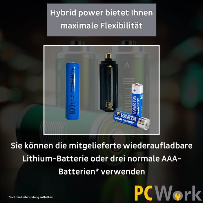 Zoom-ficklampa 600lm 2000mAh Li-Ion USB-C @ electrokit (7 av 9)