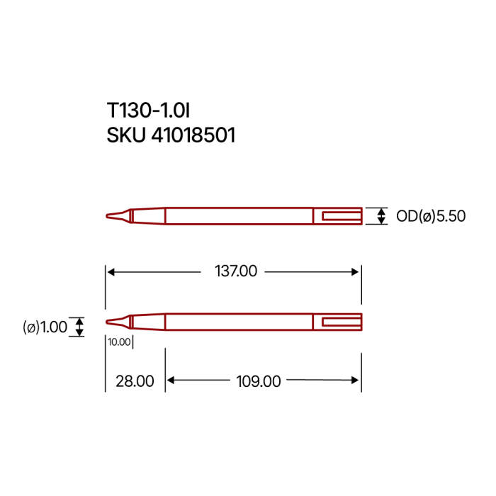 Lödspets T130-1.0I @ electrokit (2 av 2)