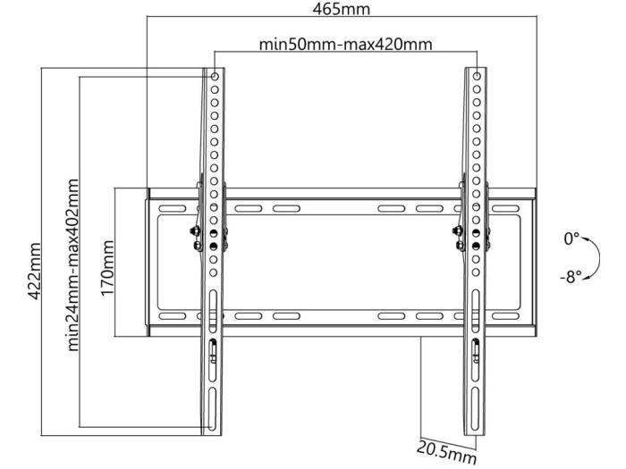 Väggfäste för TV vinklingsbart 35 Kg @ electrokit (5 av 5)