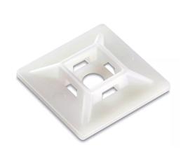 Holder for cable tie max 3.6mm self-adhesive/screw white @ electrokit