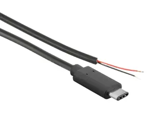 USB-C kabel för strömförsörjning - öppen ända 1m @ electrokit