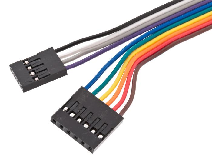 Flatkabel med dupont-terminaler 10-pol hane-hona 150mm @ electrokit (4 av 5)