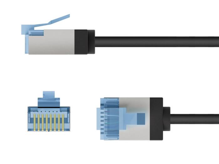 UTP Cat6a ultra-flexibel nätverkskabel 10m svart LSZH TPE Cu @ electrokit (2 av 4)