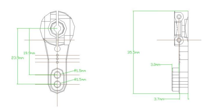 Servoarm enkel 35mm @ electrokit (2 av 2)