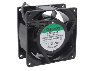 Fläkt 80x80x38mm 230VAC 32dBA 40.7m³/h @ electrokit