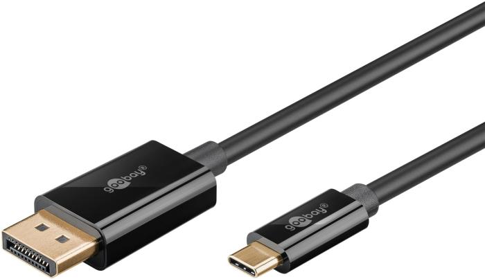 DisplayPort 1.2 till USB-C kabel (4K@60Hz) 2m svart @ electrokit (2 av 2)