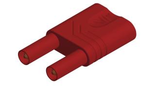 2x banana 4mm stackable, short-circuit, shunt red @ electrokit