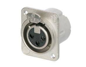 XLR 3-pol hona chassi silver @ electrokit