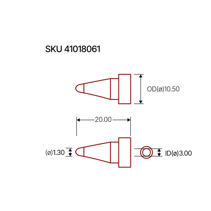 Avlödningsspets N5-3 ø1.3mm @ electrokit (3 av 3)