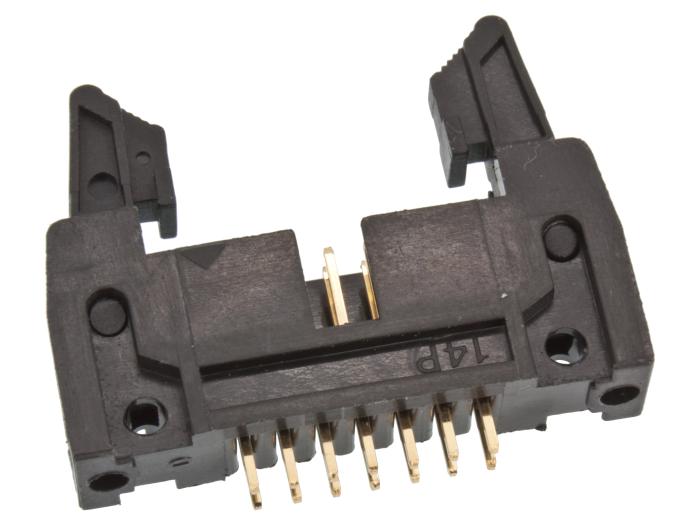 IDC box header PCB 16-p with ejector 2.54mm @ electrokit (2 of 2)