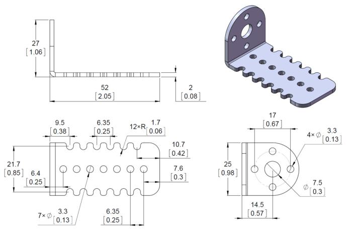 Monteringsvinkel för DC-motor 25mm - 2-pack @ electrokit (3 av 3)