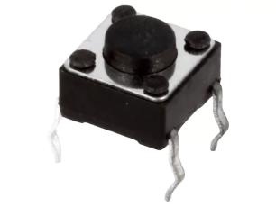 Tactile switch PCB 6x6x4.3mm black @ electrokit
