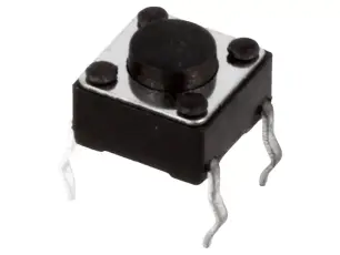 Taktil omkopplare PCB 6x6x4.3mm svart @ electrokit