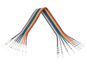 Flatkabel med dupont-terminaler 10-pol hane-hane 150mm @ electrokit