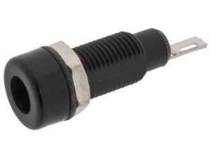 Banana jack 4mm female black 10A @ electrokit