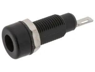 Banankontakt 4mm hona svart 10A @ electrokit