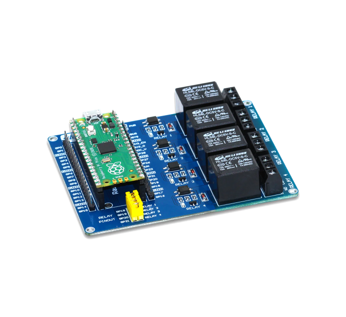 4x Reläkort för Raspberry Pi Pico @ electrokit (1 av 5)