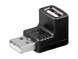 USB-A hane till USB-A hona vinklad adapter USB2.0 @ electrokit