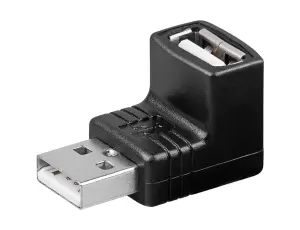 USB-A male to USB-A female angled adapter USB2.0 @ electrokit