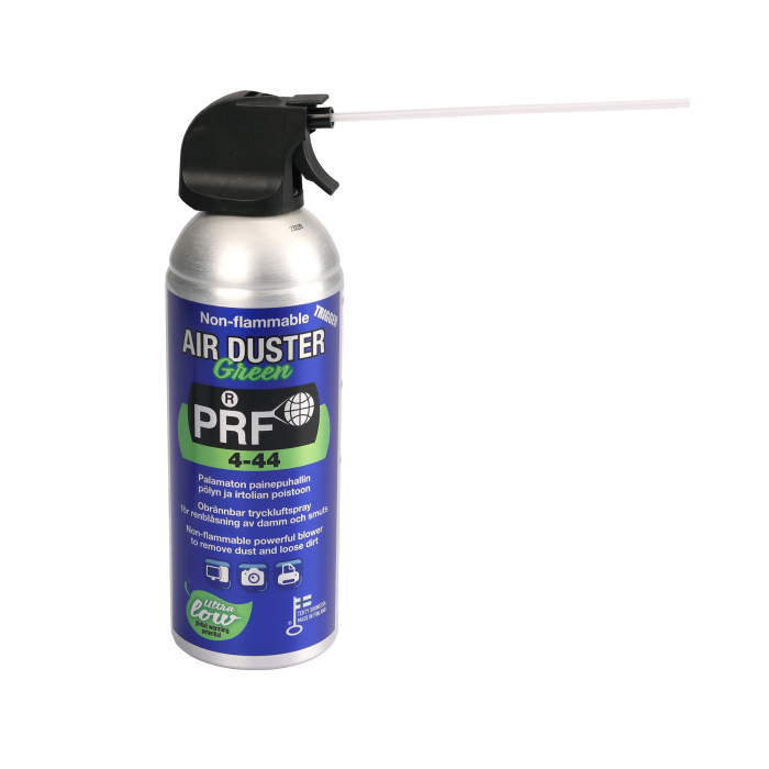 Tryckluftspray ej brännbar PRF 4-44 Green Air Duster 520ml trigger @ electrokit (1 av 1)
