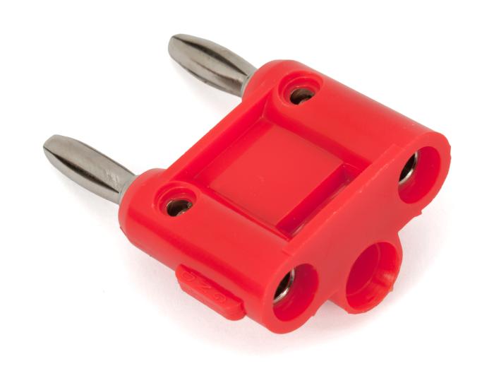 Banankontakt 4mm hane dubbel röd @ electrokit (2 av 2)