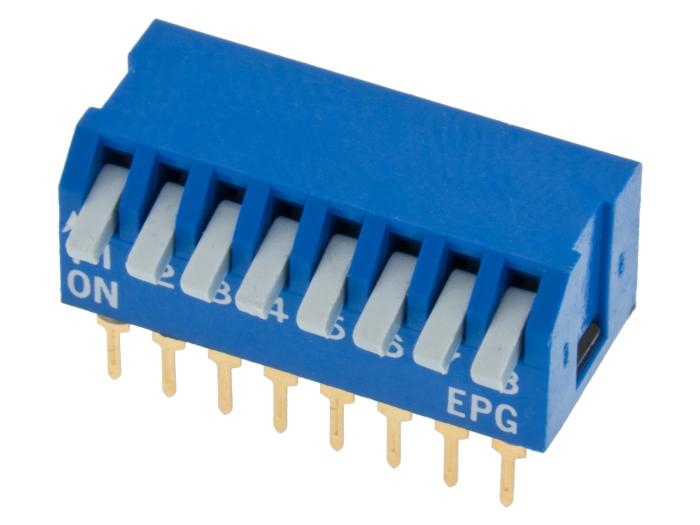 DIP switch 8-p right-angle (surplus) @ electrokit (1 of 2)
