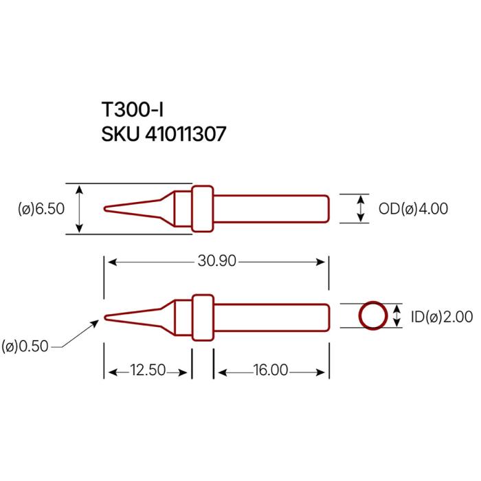 Soldering tip T300-I round 0.5mm @ electrokit (3 of 3)