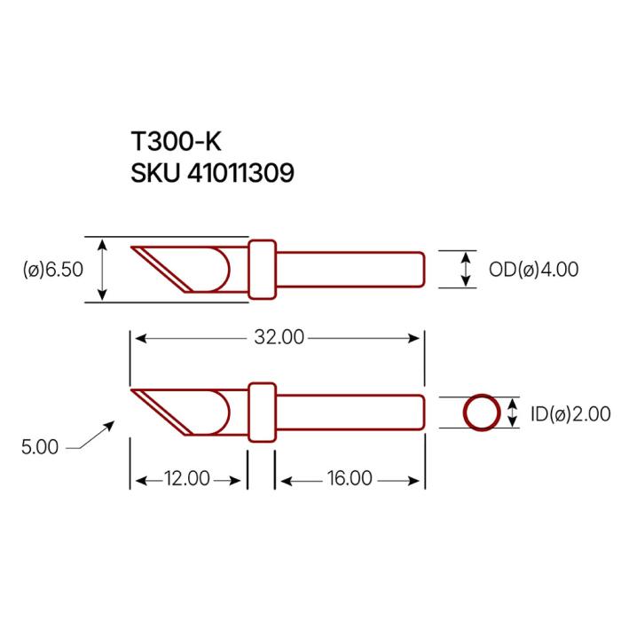 Soldering tip T300-K knife shape 5mm @ electrokit (3 of 3)