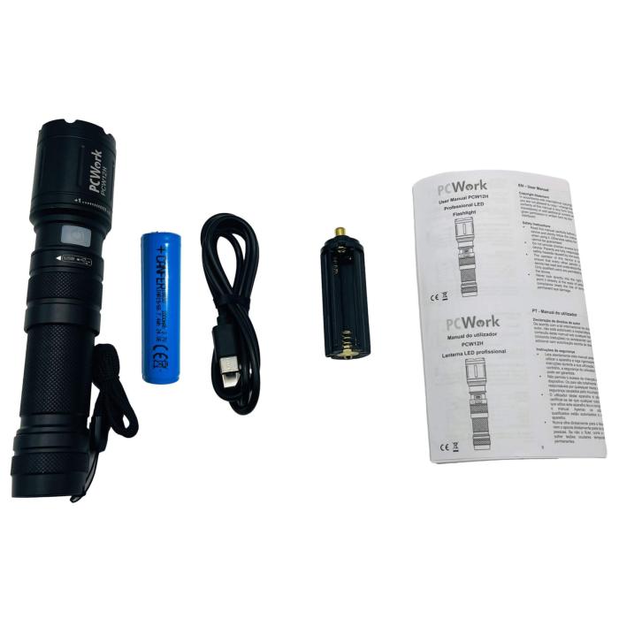 Zoom-ficklampa 600lm 2000mAh Li-Ion USB-C @ electrokit (9 av 9)