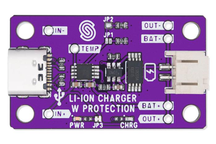 USB-C charger module extra protection Li-Ion/LiPo 1A @ electrokit (2 of 4)