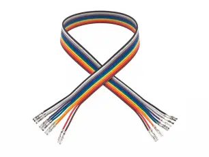 Flatkabel med dupont-terminaler 10-pol hona-hona 300mm @ electrokit