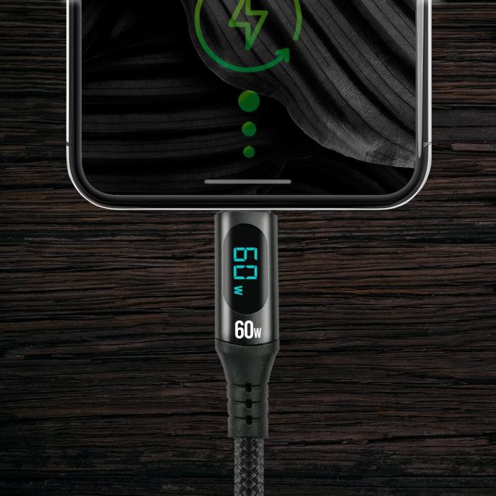 USB-C-PD laddkabel med effektmätare 60W 1.0m @ electrokit (3 av 4)