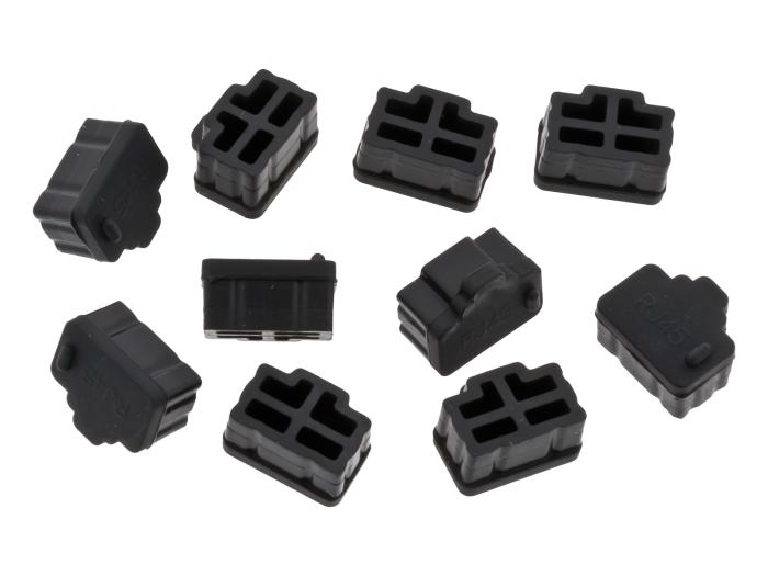 Dammskydd RJ45 svart 10-pack @ electrokit (1 av 1)