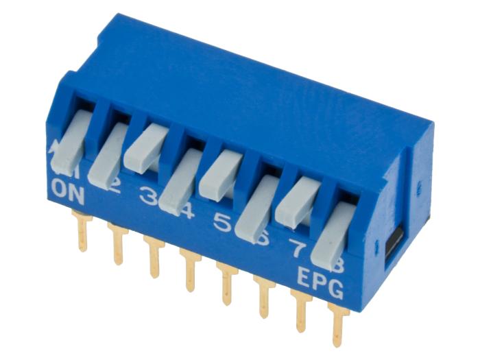 DIP switch 8-p right-angle (surplus) @ electrokit (2 of 2)