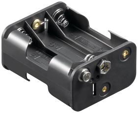 Batterihållare 6x AA kontakt (6F22) @ electrokit