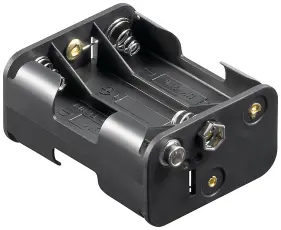 Batterihållare 6x AA kontakt (6F22) @ electrokit